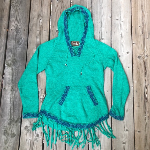 Alpaca poncho green - Picture 1 of 5